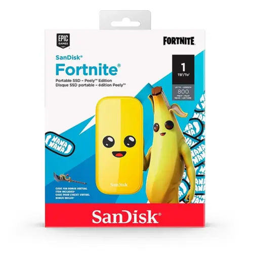 SSD Portatil SanDisk 1TB Fortnite Edition Peely - SDSSDE30-1T00-G25F