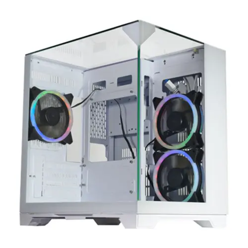 Gabinete Gamer Aquario CG-W3K3 Visão Infinito Branco Micro ATX sem fan CGW3D3RH002CB0X