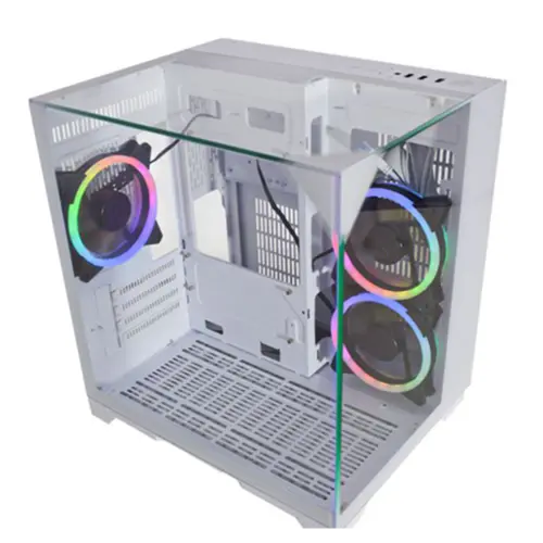Gabinete Gamer Aquario CG-W3K3 Visão Infinito Branco Micro ATX sem fan CGW3D3RH002CB0X