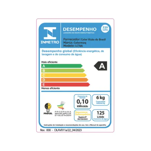 Máquina de Lavar Roupa Colormaq Ecomax Semi-Automatica Tanquinho Prata 220 V 6kg - LCT 6