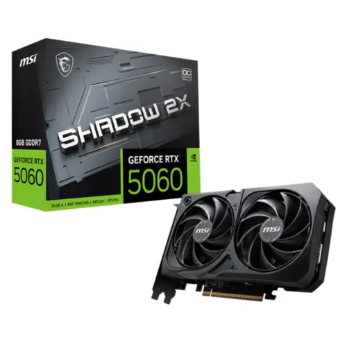 Placa de Vídeo MSI GeForce RTX 5060 Shadow 2X OC 8GB GDDR7 128 Bits - 912-V537-037