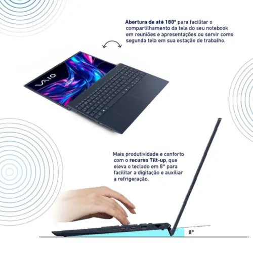 Notebook Vaio FE16 16'' WUXGA I5-1334U 16GB 512GB SSD Linux Debian 12 Cinza - VJFE62F11X-B0311H