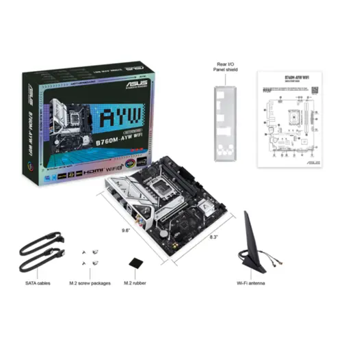 Placa Mãe Asus B760M-AYW, Intel LGA 1700, M-ATX, DDR5, Wi-Fi, Preto - 90MB1FK0-M0EAY0