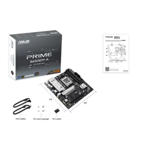 Placa Mãe Asus Prime B650EM-A, Chipset B650, AMD AM5, mATX, DDR5
