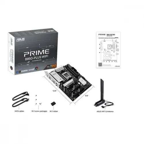Placa Mãe Asus Prime B850-PLUS WIFI, Chipset B850, AMD AM5, ATX, DDR5 - 90MB1L80-M0EAY0