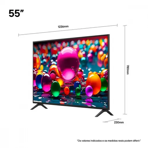 Smart TV LG 55'' 4K, UHD, HDR, WiFi, Bluetooth, Amazon Alexa, WebOS - 55AU801C0SA.BWZ