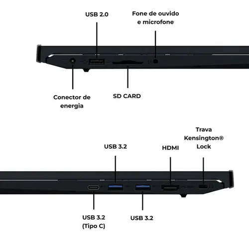 Notebook Positivo Vision i15M 15.6'' FHD Intel I3-N300 8GB 256GB SSD Windows 11 Home Preto - I38256C-15