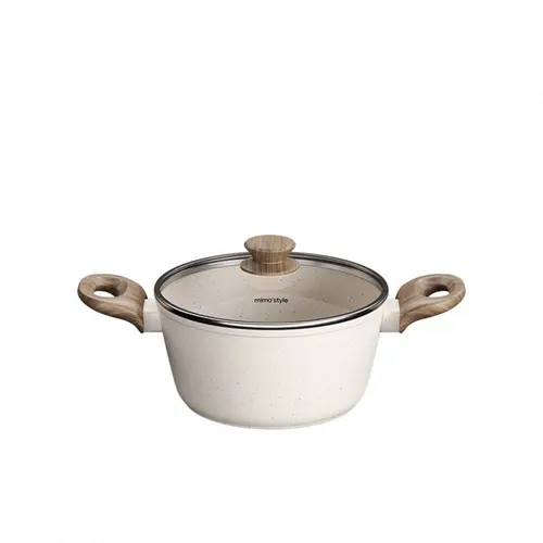 Jogo de Panelas Com 8 Peças Mimo Style Cook Marmol Vitrocerâmico Indução - 10216