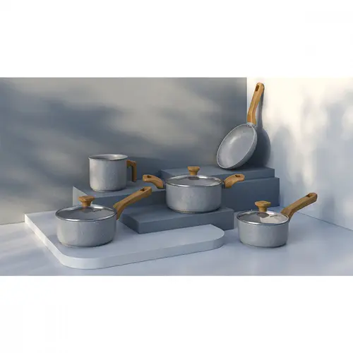 Jogo de Panelas Com 5 Peças Mimo Style Pratic Cook Vitrocerâmico Indução Grafite - 10742