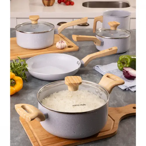 Jogo de Panelas Com 5 Peças Mimo Style Pratic Cook Vitrocerâmico Indução Grafite - 10742