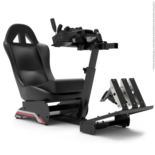 Cockpit X Retrátil V3 C/ Ajuste de Inclinação e Altura Extreme Simracing - Banco Vermelho