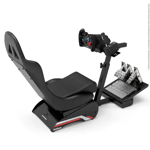 Cockpit X Retrátil V3 C/ Ajuste de Inclinação e Altura Extreme Simracing - Banco Vermelho