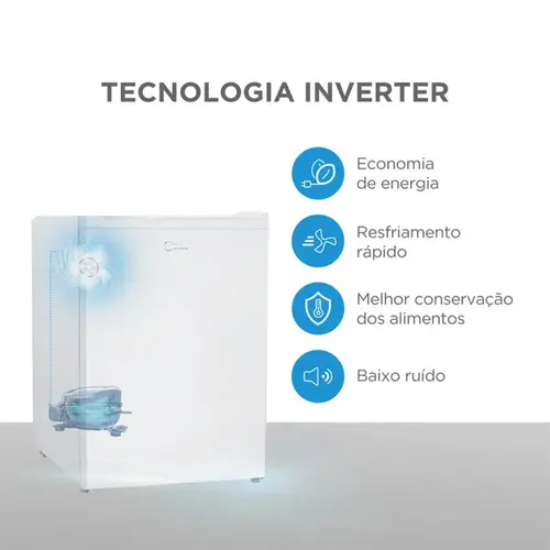 Frigobar Inverter Bivolt 67L Branco Midea - MDRD108FGD013