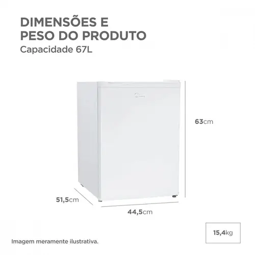 Frigobar Inverter Bivolt 67L Branco Midea - MDRD108FGD013