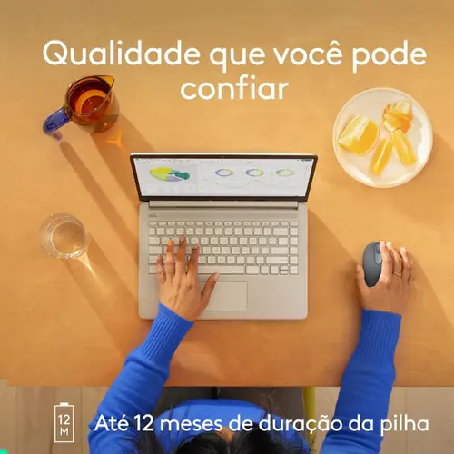 Mouse Sem Fio Logitech M196 Bluetooth 1.000 DPI Grafite - 910-007456