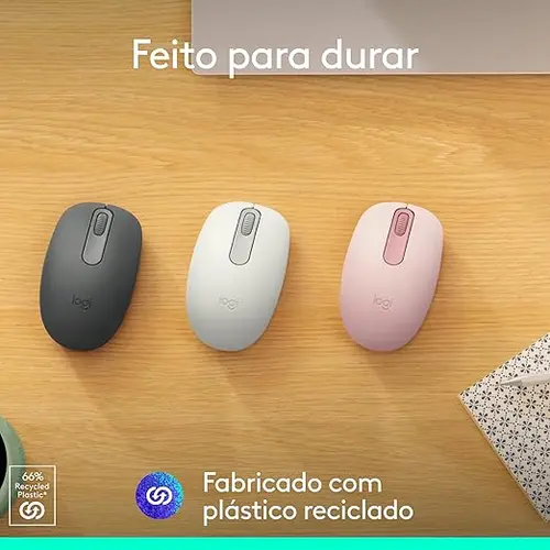 Mouse Sem Fio Logitech M196 Bluetooth 1.000 DPI Branco - 910-007457