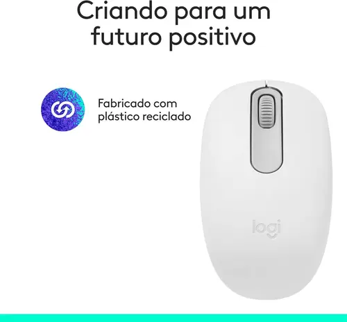 Mouse Sem Fio Logitech M196 Bluetooth 1.000 DPI Branco - 910-007457