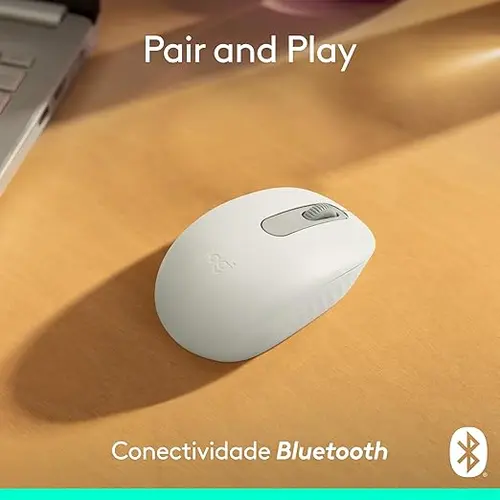 Mouse Sem Fio Logitech M196 Bluetooth 1.000 DPI Branco - 910-007457