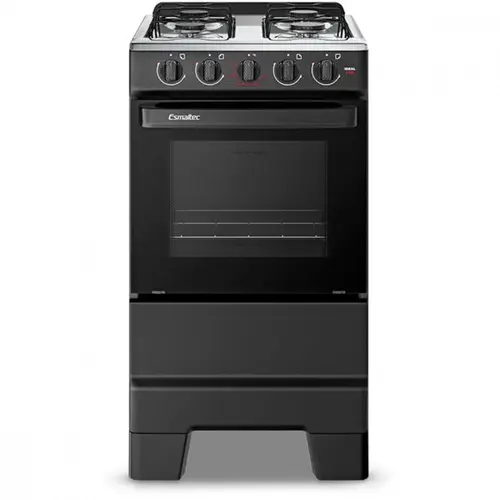 Fogão 4 Bocas Esmaltec Ideal Pop Limpa Fácil Preto Inox Bivolt - F4ISP