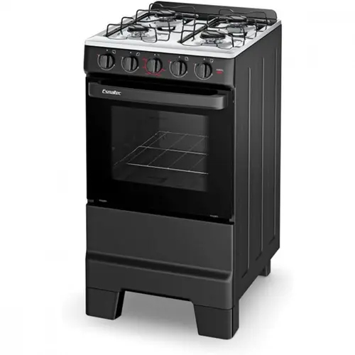 Fogão 4 Bocas Esmaltec Ideal Pop Limpa Fácil Preto Inox Bivolt - F4ISP