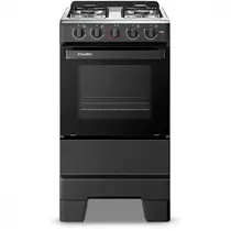 Fogão 4 Bocas Esmaltec Ideal Pop Limpa Fácil Preto Inox Bivolt - F4ISP