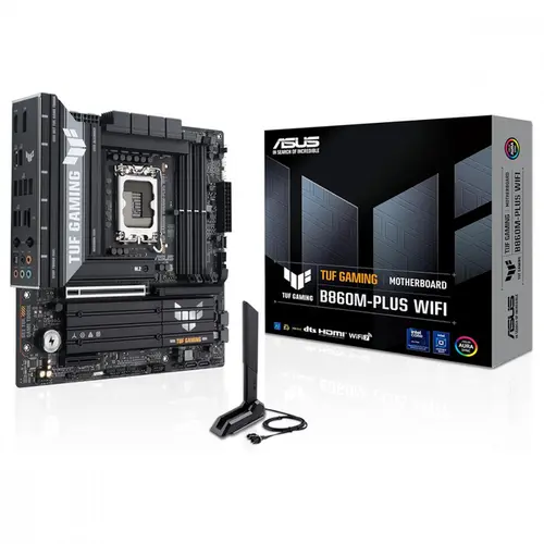 Placa Mãe Asus TUF Gaming B860M-PLUS WIFI, Chipset B860, Intel LGA 1851, mATX, DDR5 - 90MB1JV0-M0EAY0