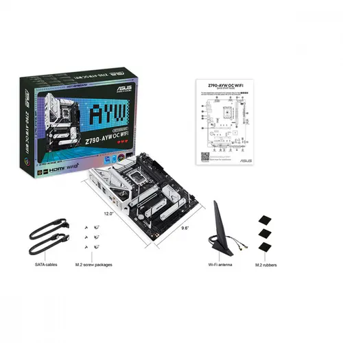 Placa Mãe Asus Z790-AYW OC WIFI, Intel LGA 1700, ATX, DDR5, Wi-Fi, Preto