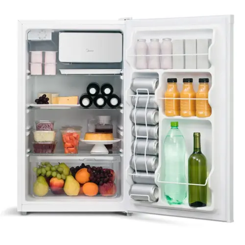 Frigobar Midea 124L Inverter Degelo Manual Prateleira Vidro Bivolt Flexi Branco - MDRD181FGD013