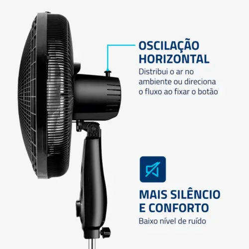 Ventilador de Coluna Mondial 40cm Super Power 6 Pás 140W 127V Preto - VSP-40C-NB