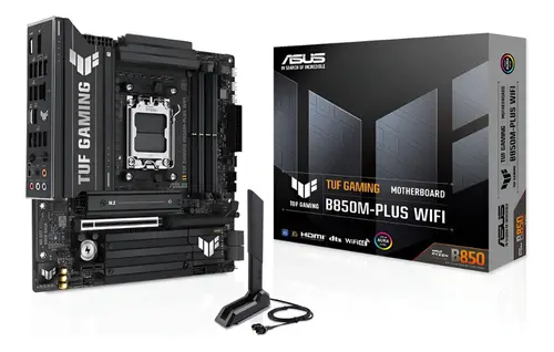 Placa Mãe Asus TUF Gaming B850M-PLUS WIFI, Chipset B850, AMD AM5, mATX, DDR5 - 90MB1IY0-M0EAY0