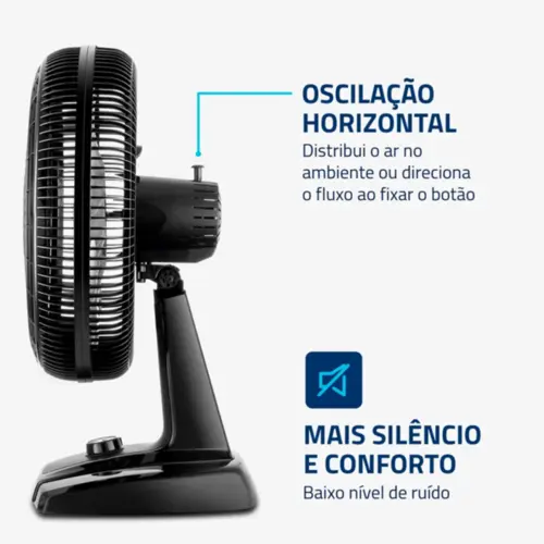 Ventilador de Mesa 40cm Turbo, Mondial, Preto/Prata, 140W, 220V - NVT-40-8P-B