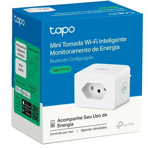 Mini Tomada Inteligente TP-Link TAPO P110 Wi-Fi com Monitoramento de Consumo de Energia
