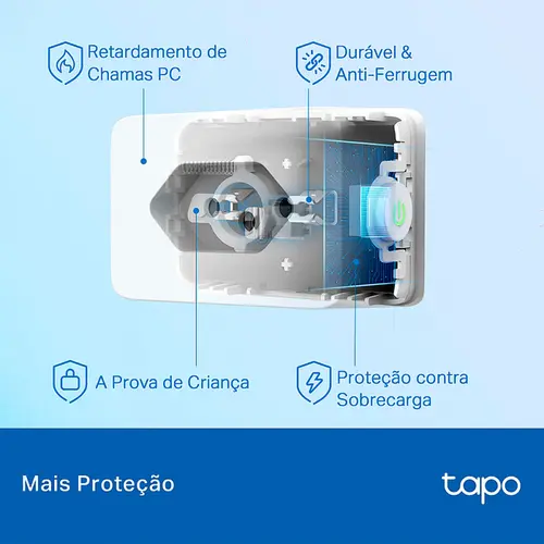Mini Tomada Inteligente TP-Link TAPO P110 Wi-Fi com Monitoramento de Consumo de Energia