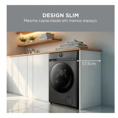 Máquina de Lavar Midea 11kg Titanium Slim HealthGuard Smart 220V - MF201W110WB/GK-02