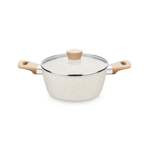 Jogo de Panelas Carmela Vanilla MTA 5 Peças Antiaderente Revestimento Cerâmica - 8481