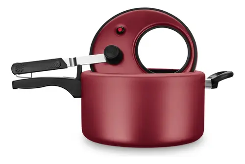 Panela de Pressão MTA Superior Antiaderente Com Visor 6L Cereja - 6034