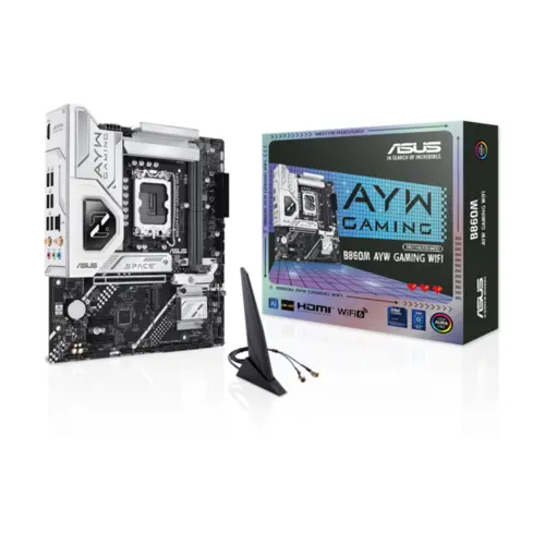 Placa Mãe Asus B860M AYW GAMING WIFI, Chipset B860, Intel LGA 1851, mATX, DDR5 - 90MB1JS0-M0EAY0