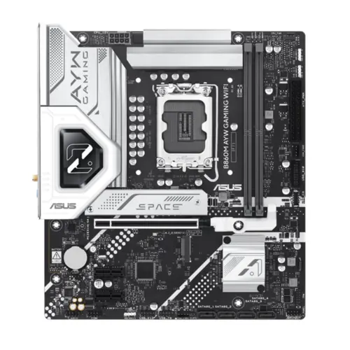 Placa Mãe Asus B860M AYW GAMING WIFI, Chipset B860, Intel LGA 1851, mATX, DDR5 - 90MB1JS0-M0EAY0