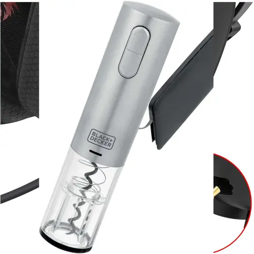 Gourmand Gris - Abridor de Vinho, Bateria de Lithium Recarregável via USB, Abridor de Lacre, Bivolt