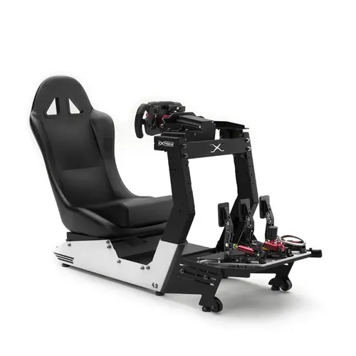 Cockpit 4.0 Plus Horizontal Preto Retrátil C/ Ajustes e Suporte de Tela Extreme Simracing - Banco P1 Preto