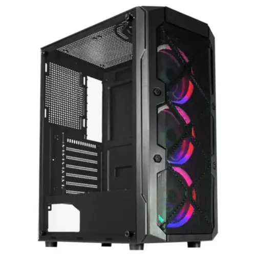 Gabinete Gamer K-MEX CG-02C5 Painel MESH com 3 Fan AAFAF1 coloridos