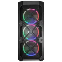 Gabinete Gamer K-MEX CG-02C5 Painel MESH com 3 Fan AAFAF1 coloridos