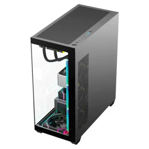 Gabinete Gamer K-MEX Aquario CG-36DY Torre Preta ATX s/ fan