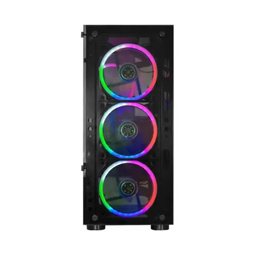 Gabinete Gamer K-MEX CG-10W5 Painel Vidro com 3 Fan AAFAF1 coloridos
