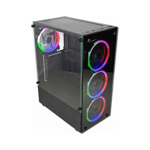 Gabinete Gamer K-MEX CG-10W5 Painel Vidro com 3 Fan AAFAF1 coloridos