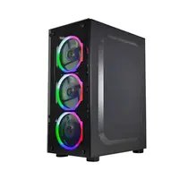 Gabinete Gamer K-MEX CG-10W5 Painel Vidro com 3 Fan AAFAF1 coloridos