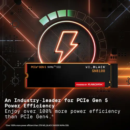SSD WD Black SN8100 2TB M.2 NVMe Leitura 14900MB/s Gravacao 14000MB/s - WDS200T1X0M