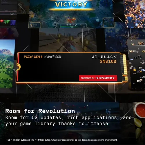 SSD WD Black SN8100 2TB M.2 NVMe Leitura 14900MB/s Gravacao 14000MB/s - WDS200T1X0M