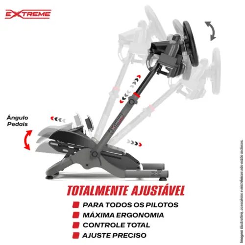 Suporte Para Volantes SGT Ajustável e Rebatível Extreme Simracing - Cinza