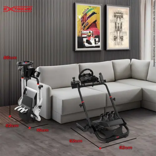 Suporte Para Volantes SGT Ajustável e Rebatível Extreme Simracing - Cinza